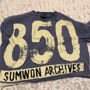 Graphic Print Blue and Cream Sweatshirt